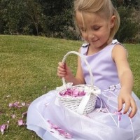 Flower Girl Basket with Rose Petals